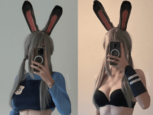 《疯狂动物城》性感朱迪COS 脱光衣服谁还不是动物